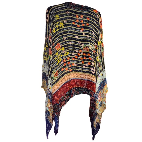 Anthropologie floral kimono lightweight mixed-print bohemian design - Picture 4 of 8